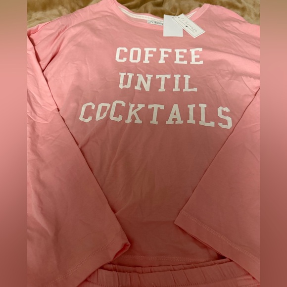 PJ Salvage Pink Lounge Set Coffee until Cocktails Women’s Medium NWT - Picture 4 of 7